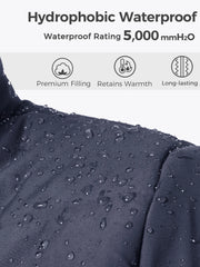 Women'S Winter Coat Thicken Hooded Winter Jacket Quilted Waterproof Jacket Navy M