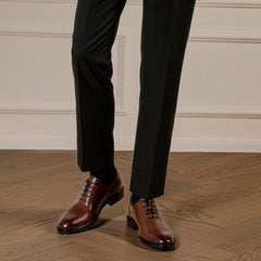 Classic Oxford Dress Shoes Mens Formal Business Lace-Up Full Grain Leather Shoes for Men