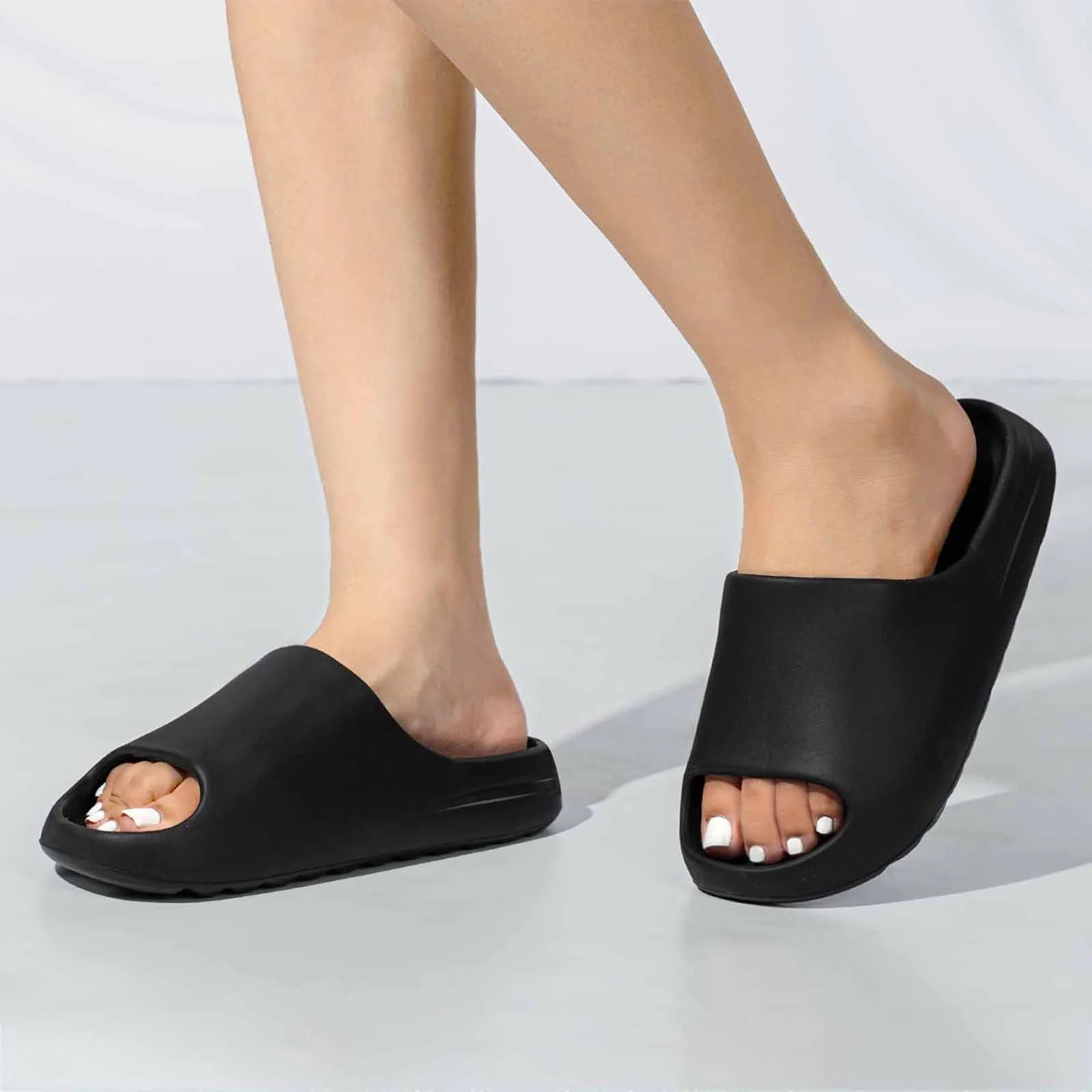 Unisex Slides Sandals Soft Thick Sole Non-Slip Pillow Sandals House Slides for Women Men