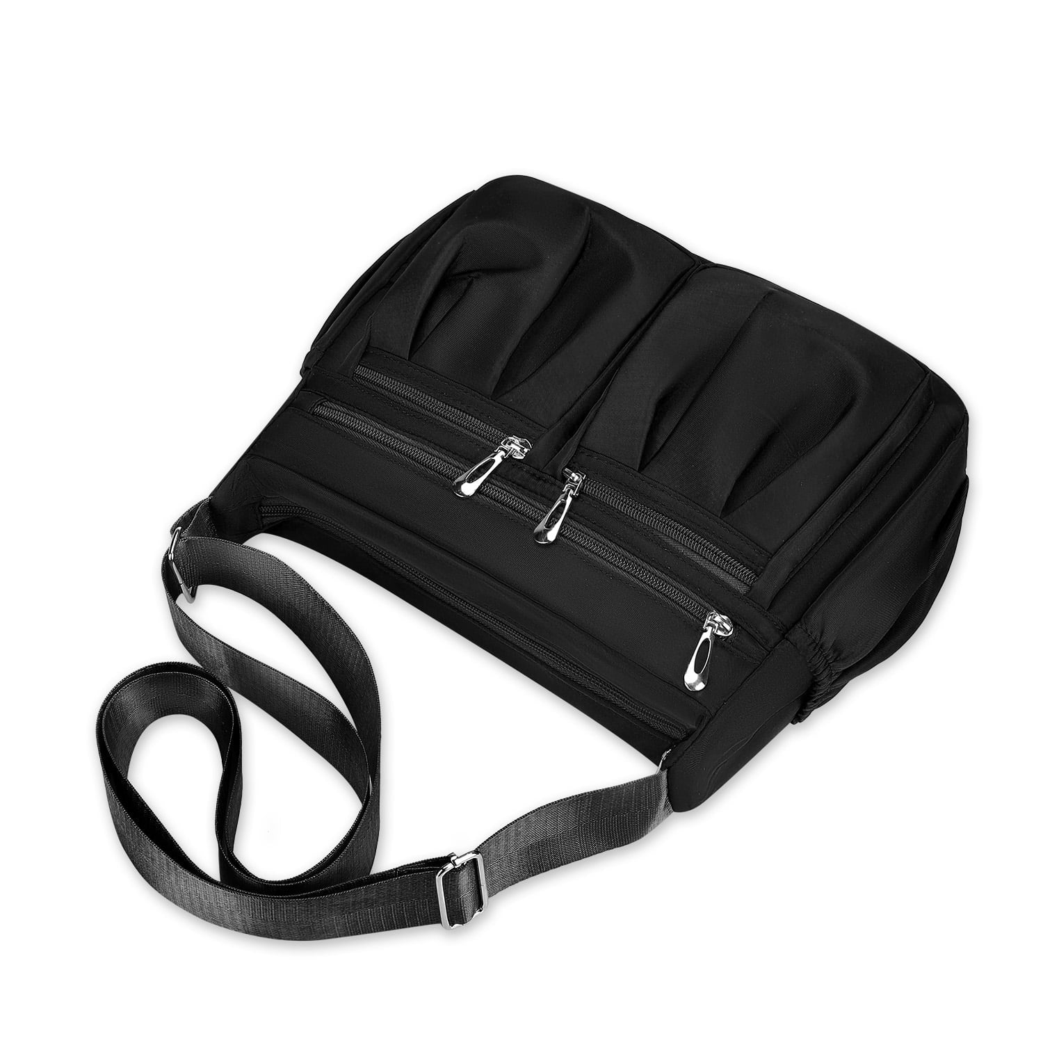 Women Shoulder Bags Cross Body Bag Handbags Tote Bag with Adjustable Handles - Black