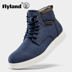 FLYLAND Fashion Men‘s Chukka Boots Casual Handmade Genuine Leather Men Shoes Anti-Slip Male Ankle Boot