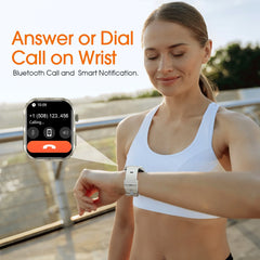 Smart Watch , H5 IP68 Waterproof Smartwatch for Women Men , Smart Watch with Bluetooth Call(Answer/Make Calls), Beige