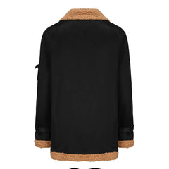 2024 winter men's thickened thermal lapel winter jacket medium and long thick coat fleece coat coat