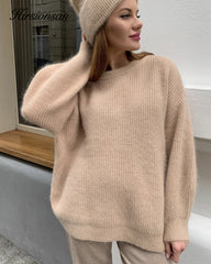 Soft Loose Knitted Cashmere Sweaters For Women